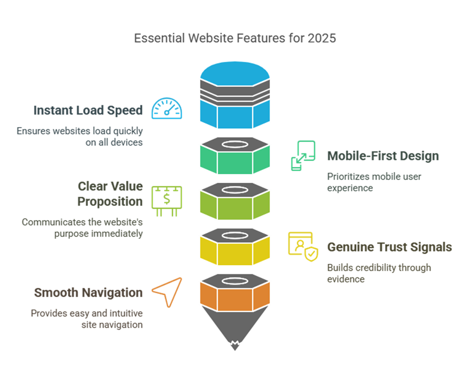 Essential website features for 2025