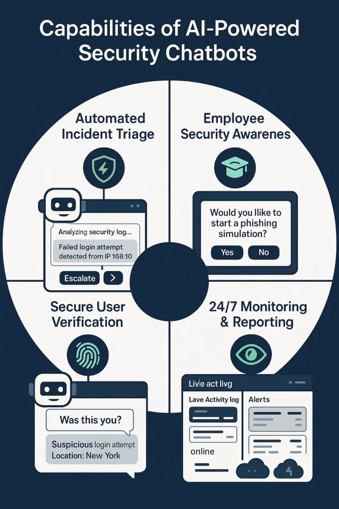 Capabilities of AI powered security chatbots